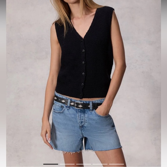 Rag & Bone Jackie Sweater Vest Black NWT Size Small - Picture 1 of 6